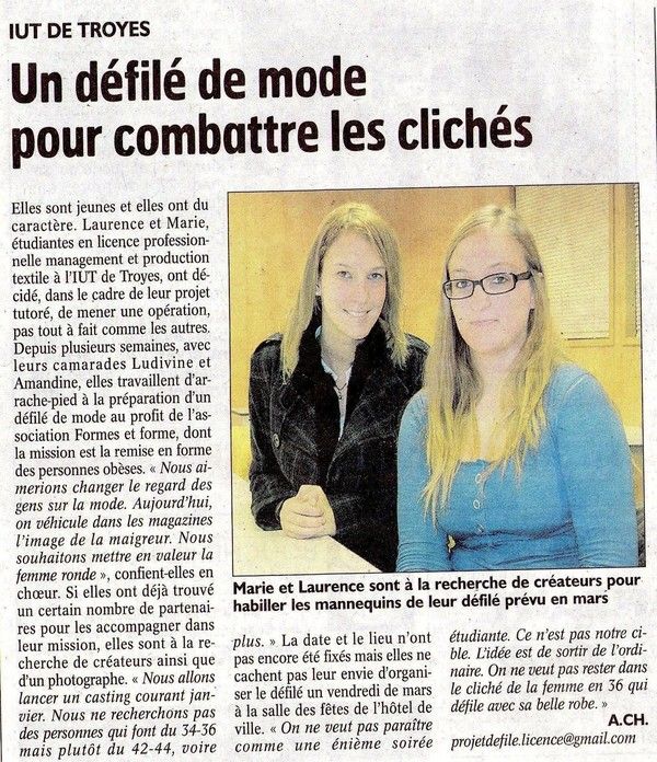 Article dans l'Est Éclair